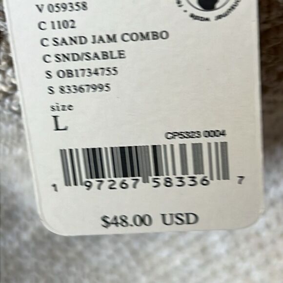 New Free People Beach Knit Spaghetti Strap TieTop Neutral Tan Large - Picture 4 of 4